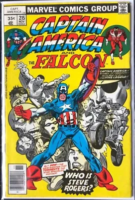 Buy Captain America #215 Re-Told Origin Story Marvel 1977 KANE SINNOTT TUSKA • 4.66£
