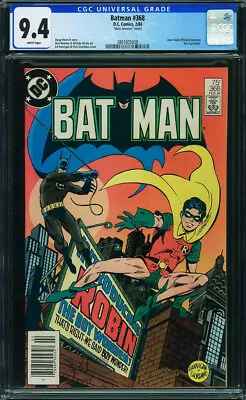 Buy BATMAN #368 CGC 9.4 Jason Todd ROBIN - RARE Mark Jewelers Insert! 1984 P8 388 Cm • 194.11£