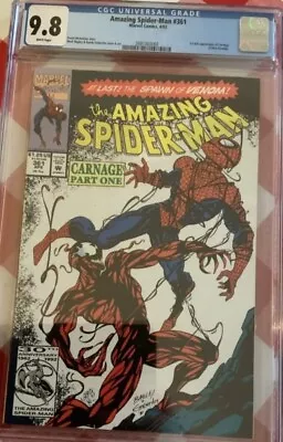 Buy 🕷️ Cgc 9.8 Amazing Spider-man #361  White Pages Key 1st Appearance Carnage  • 390£