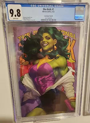 Buy She-hulk #1 Cgc 9.8 1:100 2022 Stanley Artgerm Lau Variant Cover B Virgin • 135.91£