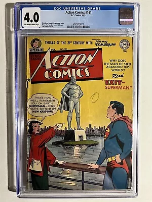 Buy Action Comics #161 Dc Comics 1951 Golden Age Cgc 4.0 Graded!  • 295.10£