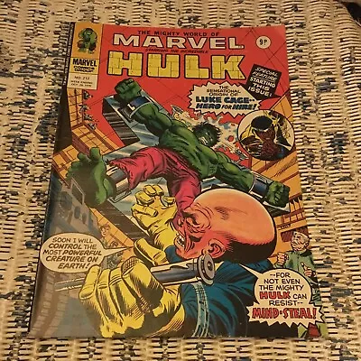 Buy Marvel Comic The Mighty World Of Marvel Incredible Hulk Issue 212 1976 Luke Cage • 1.99£