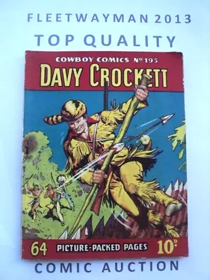 Buy Cowboy Picture Library Comic - 195 - 1956 - Davy Crockett - Vgc Western Fleetway • 3.99£