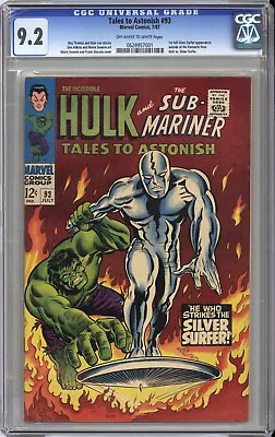 Buy TALES TO ASTONISH #93 CGC NM 9.2 - KEY Issue - SILVER SURER Vs INCREDIBLE HULK • 1,161.03£