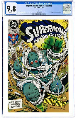 Buy Superman Man Of Steel #18 CGC 9.8 1992 RARE 2nd Second! 1st Doomsday! Q3 425 Cm • 104.84£