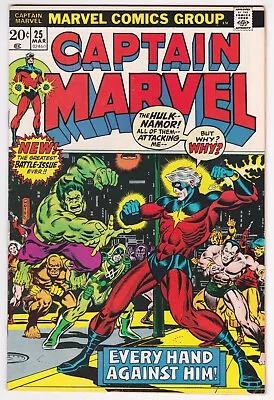 Buy Captain Marvel #25 Very Fine Minus 7.5 Thanos Jim Starlin Art 1973 • 26.20£