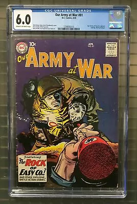 Buy Our Army At War #81 CGC 6.0 DC 1959 Sgt. Rocky Of Easy Co! Prototype! K10 201 Cm • 1,083.37£