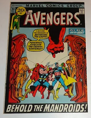 Buy Avengers #94 First Mandroids Neal Adams Classic Vf+ 8.5/9.0 1971  Kree War • 80.65£