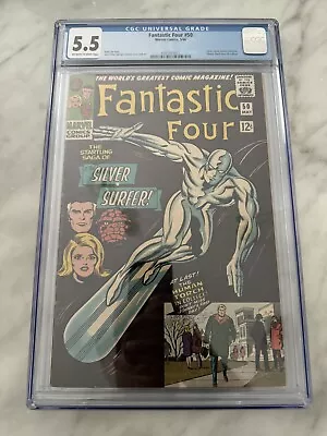 Buy Fantastic Four #50 - Marvel Comics 1966 CGC 5.5 Silver Surfer Battles Galactus. • 291.75£