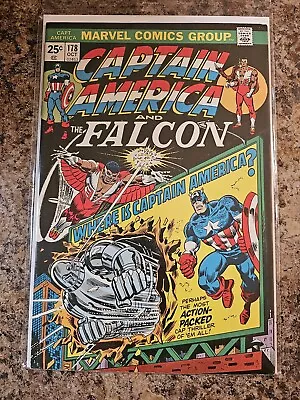 Buy Captain America #178 Falcon Solo & Lucifer Appearance Marvel Comics 1974 VF • 13.20£