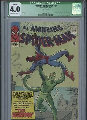 Buy Amazing Spider-Man #20 1965 CGC Qualified 4.0 (1st App Of Scorpion) • 236.87£