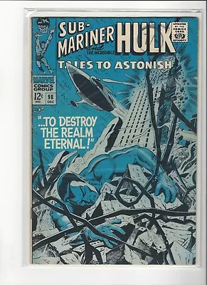 Buy Tales To Astonish #98 - Marvel 1967 - Cents Copy - Sub-Mariner/Hulk • 19.95£