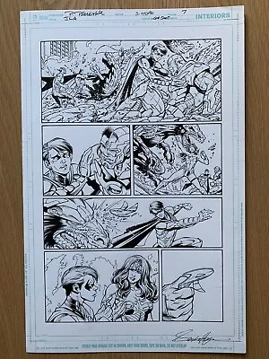 Buy Justice League 51 ORIGINAL ART Page 07 Paul Pelletier DC Comics JLA Signed 11x17 • 179.99£