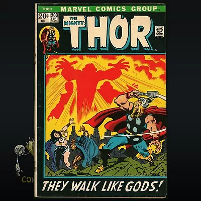 Buy Marvel Comics THOR #203 1st Appearance Of The Young Gods 1972 Solid Mid-Grade! • 6.21£
