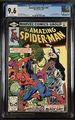 Buy Amazing Spider-man #204 CGC 9.6 NM+ NEWSSTAND Blackcat Marvel 1980 • 58.25£