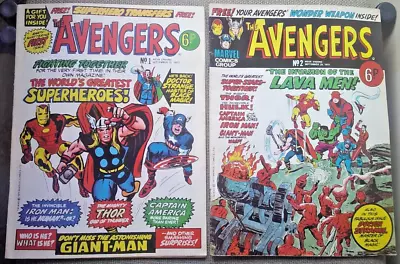 Buy The Avengers No.1 And No.2 From 1973 . Two Marvel Comics , Doc. Strange Origin ! • 3.20£