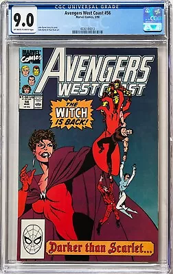 Buy Avengers West Coast #56 CGC 9.0. 1st Dark Scarlet Cover!! • 40£