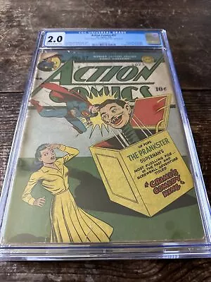 Buy Action Comics #57 Dc Comics Golden Age 1943 Cgc 2.0 Graded! 2nd Lois Lane Cover • 349.47£