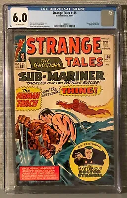 Buy Strange Tales #125 CGC 6.0 Jack Kirby! Sub-Mariner Battles Thing & Human Torch! • 100.36£