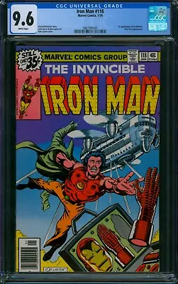 Buy Iron Man #118 (1979) ❄️ CGC 9.6 WHITE PGs ❄️ 1st JIM RHODES! Rhodey Marvel Comic • 193.38£