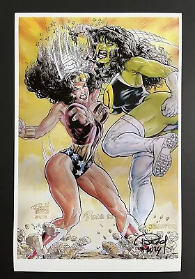 Buy Sexy Wonder Woman Vs. She-Hulk Art Print - 11 X 17 - Signed By Budd Root • 20.93£