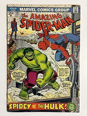 Buy Amazing Spider-Man #119 VG+ 4.5 Marvel 1973 HULK • 58.25£