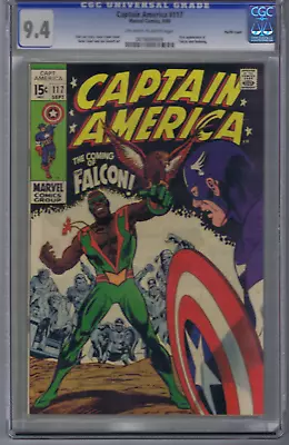 Buy Captain America #117 Marvel 1969, 1st Appearance Falcon , CGC 9.4 (Near Mint ) • 3,883.04£