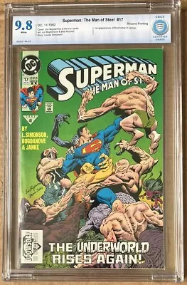 Buy Superman Man Of Steel #17 2nd Print CBCS 9.8 LOW PRINT RUN 1st Doomsday NOT CGC • 80.76£