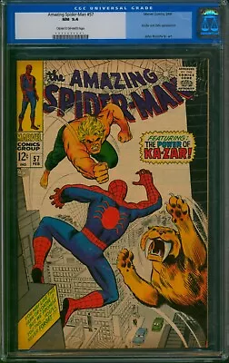 Buy Amazing Spider-Man #57 🌟 CGC 9.4 🌟 Ka-Zar & Zabu Silver Age Marvel Comic 1968 • 524.21£