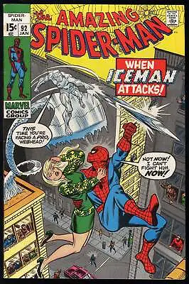 Buy Amazing Spider-Man #92 Marvel 1971 (FN/VF) X-Men Crossover! L@@K! • 85.42£