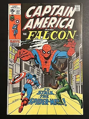 Buy Captain America #137 Spider-Man And Falcon First Meeting! Marvel Comics 1971 🔑 • 15.53£
