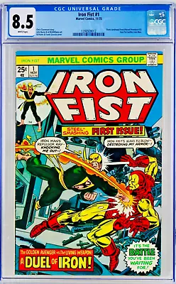 Buy Iron Fist #1 CGC 8.5 White Pages Story Continued From Marvel Premiere #25 VF+ • 116.48£