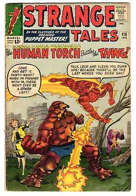 Buy Strange Tales #116 Very Good Minus 3.5 Human Torch The Thing Doctor Strange 1964 • 34.94£