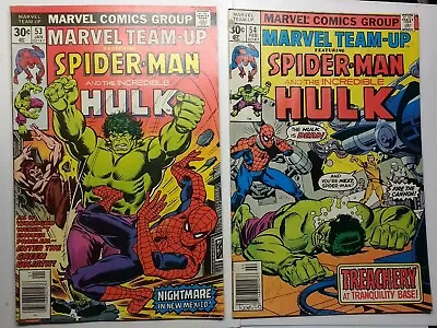 Buy Marvel Team-Up 53 - 54 FN 6.0 1977 / Spider-Man, Hulk / 1st John Byrne X-Men Art • 15.49£