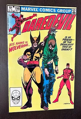 Buy DAREDEVIL #196 (Marvel Comics 1983) -- Wolverine Cover -- NM- • 9.91£