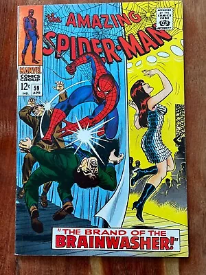 Buy The Amazing Spiderman #59, 1st Cover Mary Jane Watson, Kingpin Cameo, 1968 • 170.85£
