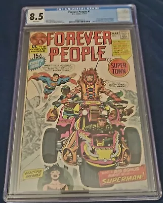 Buy FOREVER PEOPLE #1  CGC 8.5 White Pages 1ST FULL DARKSEID  • 213.57£