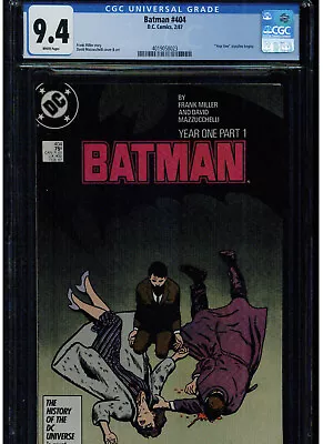 Buy Batman # 404 Cgc 9.4 Near Mint  White Pages 1987 New Catwoman Year One F. Miller • 68.92£