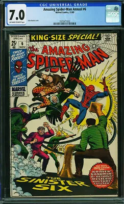 Buy Amazing Spider-man Annual #6, CGC 7.0 1969 Sinister Six Key Silver N9 392 Cm Bin • 265.60£