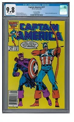 Buy Captain America #317 (1986) Newsstand Great Hawkeye Cover CGC 9.8 BR473 • 100.92£