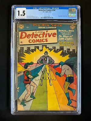 Buy DETECTIVE COMICS #184 - CGC 1.5 - RARE HTF Batman Comic- 1st Appearance Firefly • 660.12£