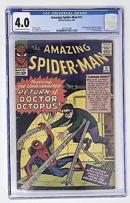 Buy Amazing Spider-Man #11 CGC 4.0 Marvel Comics 1964 Doc Oct App. Stan Lee & Ditko • 427.13£