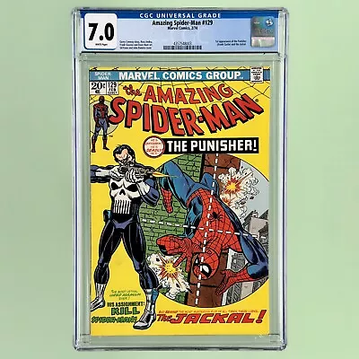 Buy Amazing Spider-Man #129 (CGC 7.0) 1974 White Pages! 1st App. Of The Punisher! • 1,475.56£