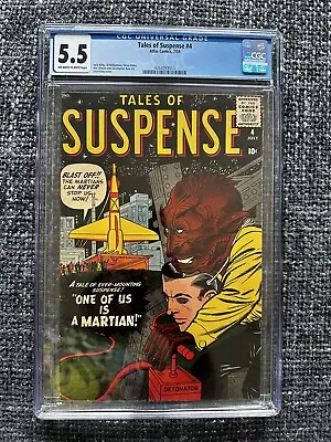 Buy Tales Of Suspense #4 1959 Atlas Comics CGC 5.5 OW/W PAGES KIRBY & DITKO Art • 395£