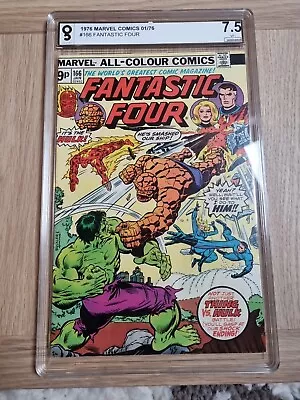 Buy Fantastic Four #166 Marvel Comics Graded 7.5  1/76 1976 Hulk Appear • 76£