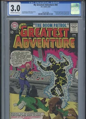 Buy My Greatest Adventure #80 1963 CGC 3.0 (1st App Of The Doom Patrol) • 174.74£