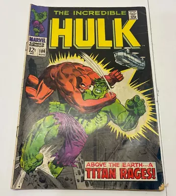 Buy Incredible Hulk  # 106  Death Of Missing Link / Alexi  1968 Marvel • 15.49£