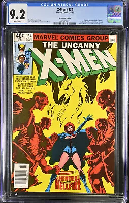 Buy Uncanny X-Men #134 CGC 9.2 (NM-) NEWSSTAND, White Pages, 1980, Dark Phoenix • 108.73£