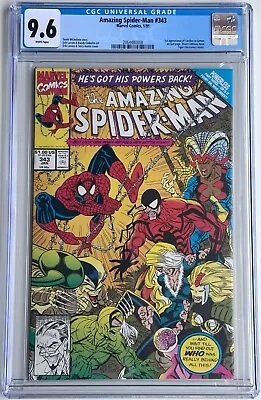 Buy Amazing Spider-Man #343 CGC 9.6: 1st Cameo Of Cardiac; Tiger Electronics Insert • 34.91£