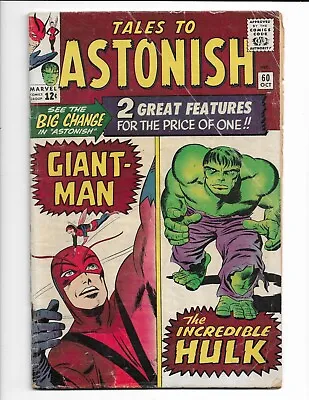 Buy Tales To Astonish 60 1964 Marvel Comics VG- 3.5 Hulk Giant-Man Double Feature • 46.60£
